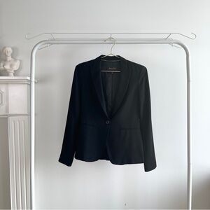 Massimo Dutti Black Slim Fit Suit Blazer